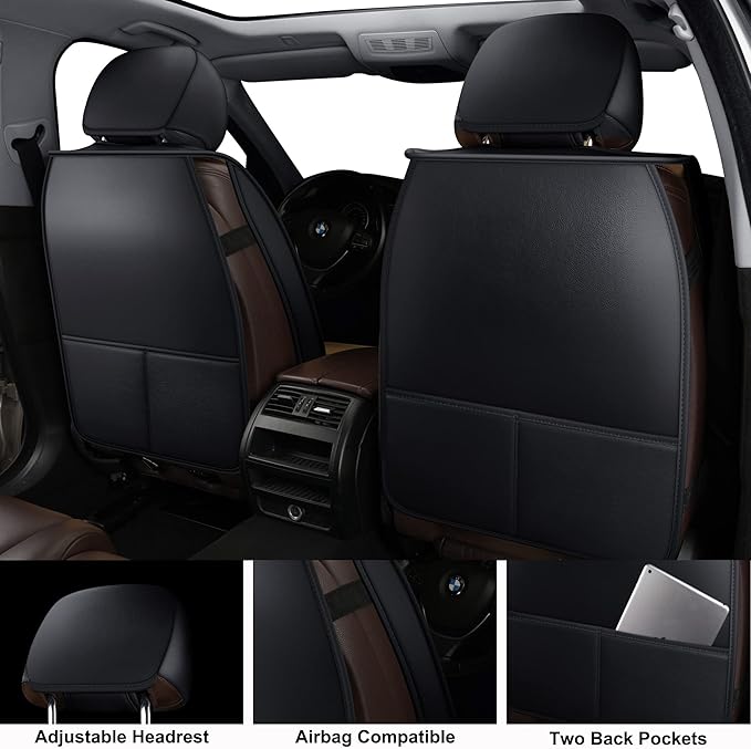 LINGVIDO Car Seat Covers, Breathable and Waterproof Faux Leather Automotive - Image 2