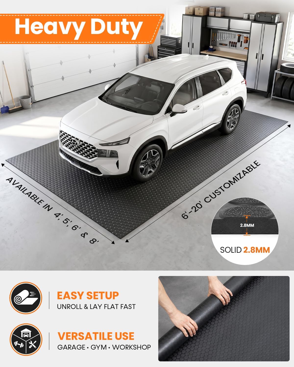 seal 5 x 8 ft premium garage floor shown in use