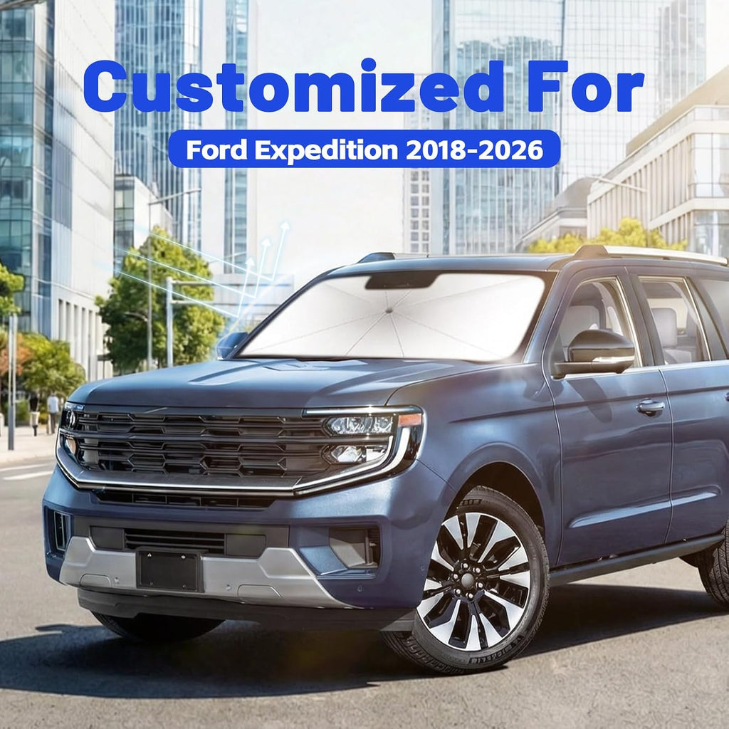 Car Windshield Sun Shade for Ford Expedition 2018-2026 –[Reflective Coated Fabric] Sunshade Umbrella for Front Window, Car Shades Sun Visor Keep Car Cool and Protects Interior, 1:1 Exact Fit