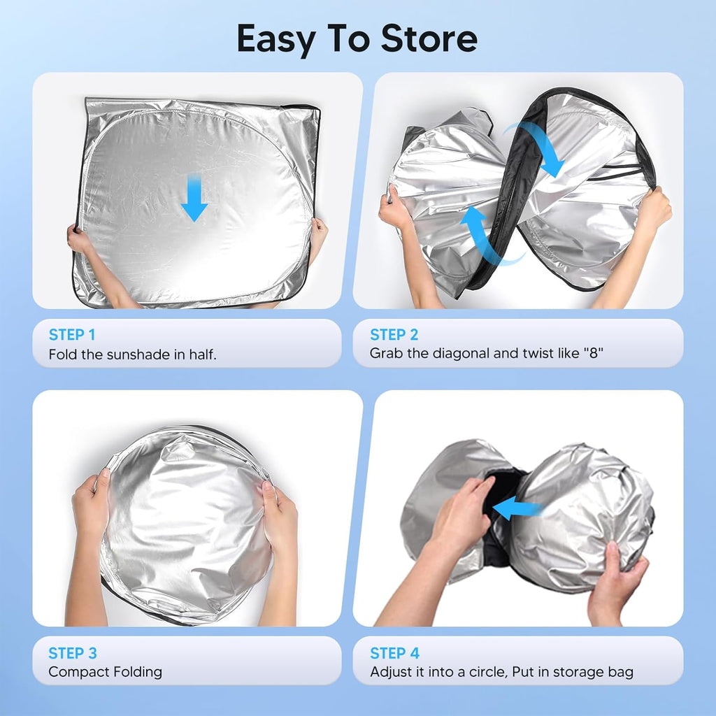 KUST Windshield Sun Shade for Toyota Tacoma 4 Door 2005-2013 2014 2015 Window Accessories Sunshade Sun Visor Protector Foldable Block UV Rays