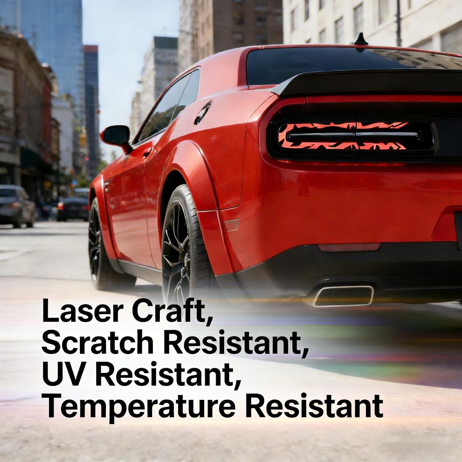 Tail Light Covers Guards Fit for Dodge Challenger 2015-2023 Accessories GT/RT/Scat Pack/SRT/ 392/ Hellcat/SXT/T/A, Laser Technology Style Rear Light Protective Cover Trim Set Exterior