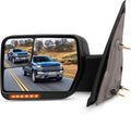 SCITOO fit for Ford for F150 Towing Mirror Reflector with Puddle Lights Black Rear View Mirror fit 2004-2014 for Ford for F150 with Turn Signal Power Control Heated Manual Folding(Driver Side)