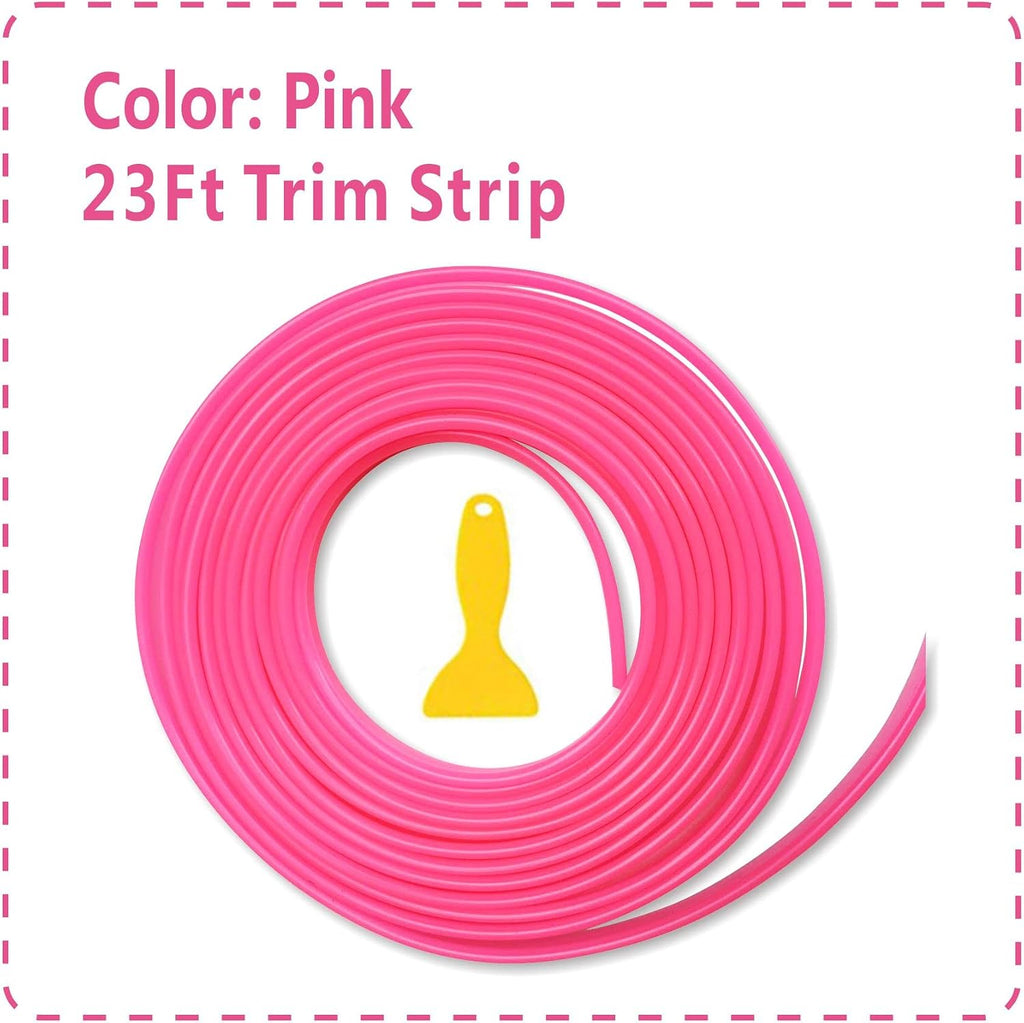 TIKUN TECH Pink Car Interior Decorative Molding Door Panel Gap Trim Strip (23Ft)