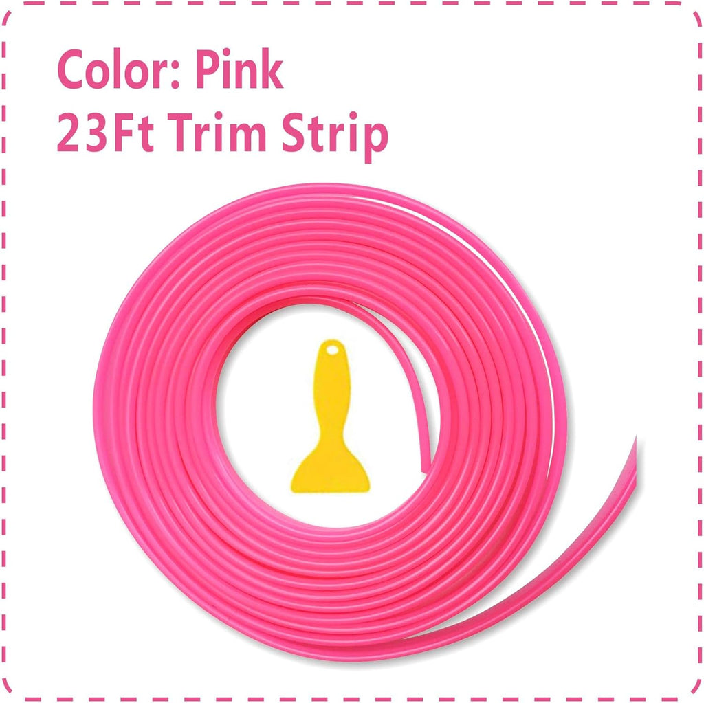 TIKUN TECH Pink Car Interior Decorative Molding Door Panel Gap Trim Strip (23Ft)