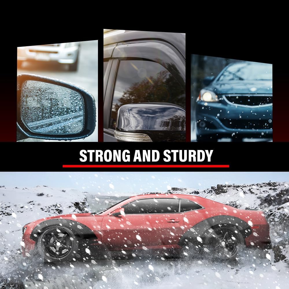 ANDPLAY 4PCS Fender Flares with Front Canards Compatible with Chevy Camaro ZL1 Only 2010 2011 2012 2013 2014 2015 MB Style Black