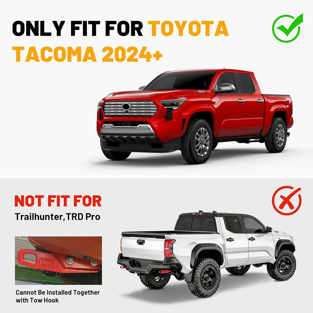 One-Piece Aluminum Upgraded Rear Bed Step Compatible with Toyota Tacoma 2024-2026, 350LBS Heavy-Duty Solid Truck Tailgate Step Replace PT392-35920, Retractable Bumper Pickup 4th Gen Tacoma Accessories