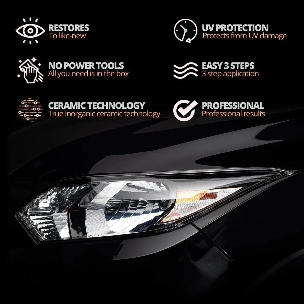 QIFOR Automotive Headlight Restoration Kit Oxidized and Yellowed Automotive Headlamps Blurring Enhanced Crystallization Coating Refurbisher,Maximum Gloss & Shine