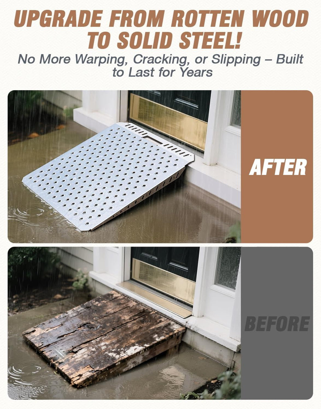 29 x 48 Inch Heavy-Duty Shed Loading Ramp Kit, 2 Pack | Shed Garage Shipping Container Ramps w/ Anti-Slip Punch Plate for Riding Mowers Lawn Tractors Snow Blowers Garden Carts