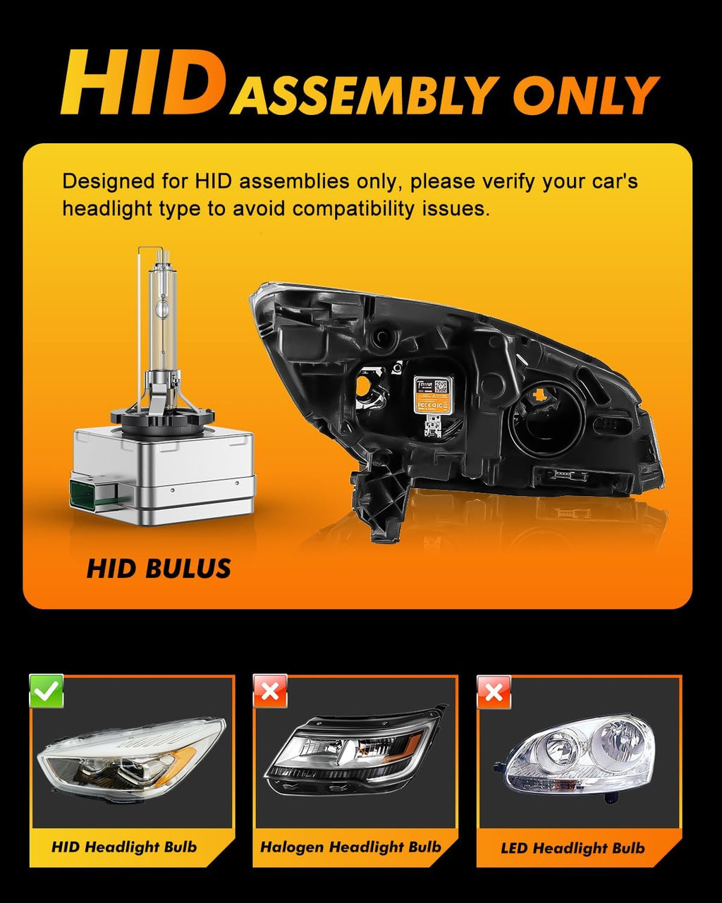 Termitor D3S Xenon HID Bulbs, 6000K Cool White, 35W 66340 42403 42302 (42403C1) Replace HID Xenon Bulbs, (Not fit Halogen Assembly), Pack of 2