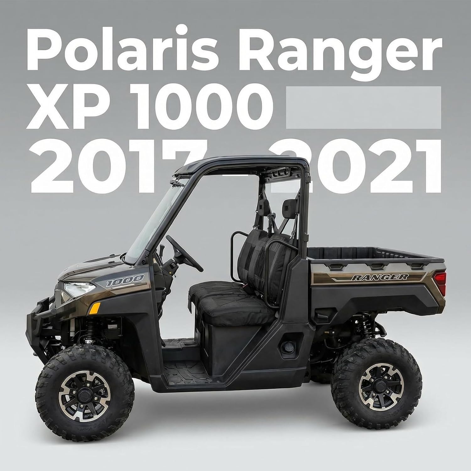 YMU Gray UTV Seat Covers Compatible with Polaris Ranger 1000 2020-2026, Polaris Ranger XP 1000 2017-2021