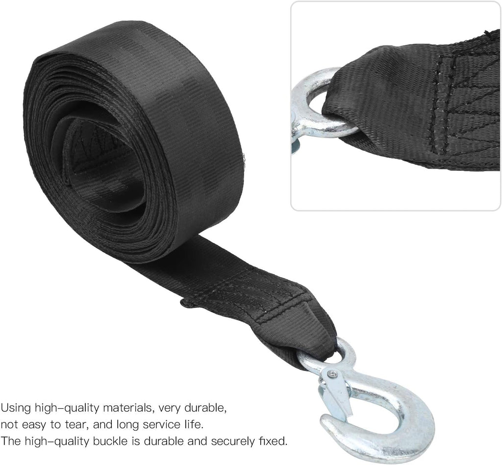 01 Boat Winch Strap, Professional Polyester Boat Winch Strap with Hook, Trailer Wave Runner for Boats Towing Heavy Duty Equipment