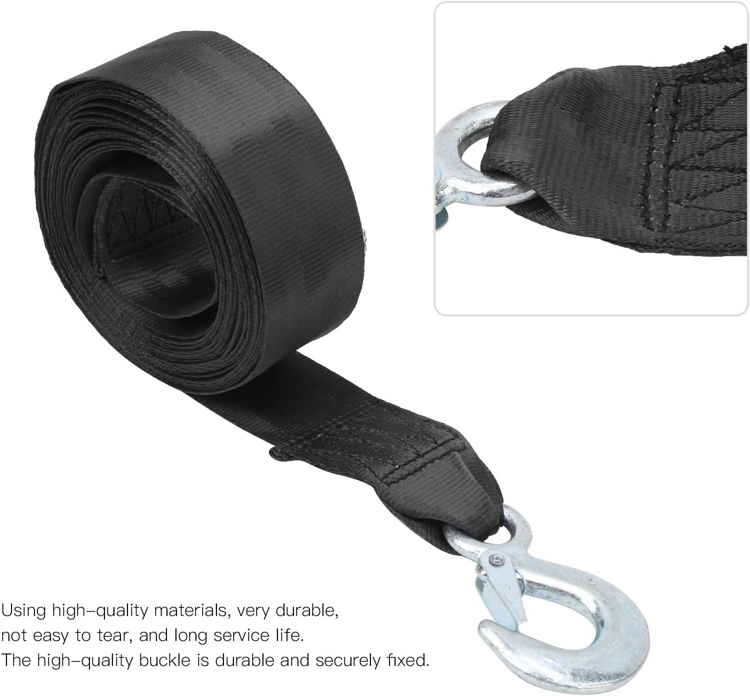 01 Boat Winch Strap, Professional Polyester Boat Winch Strap with Hook, Trailer Wave Runner for Boats Towing Heavy Duty Equipment
