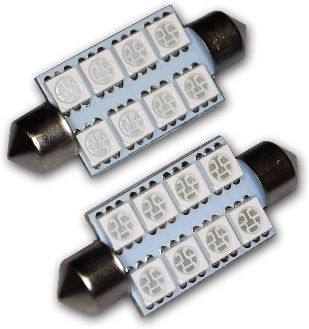 LEDTCL-39M-BS8 Trunk Cargo Light LED Light Bulbs Festoon 39mm, 8 SMD LED Blue 2-pc Set