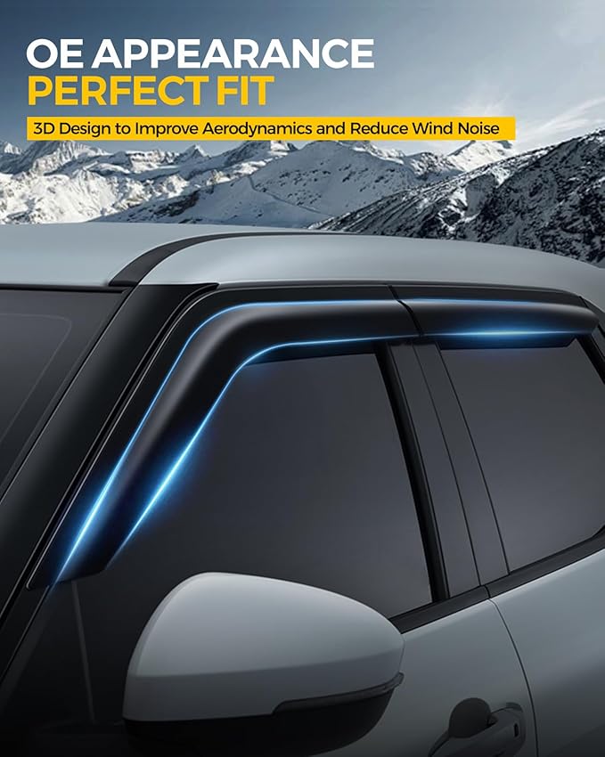 Rain Guards for Car Windows, Tape-On Window Visors Rain Guards Fit for - Image 6