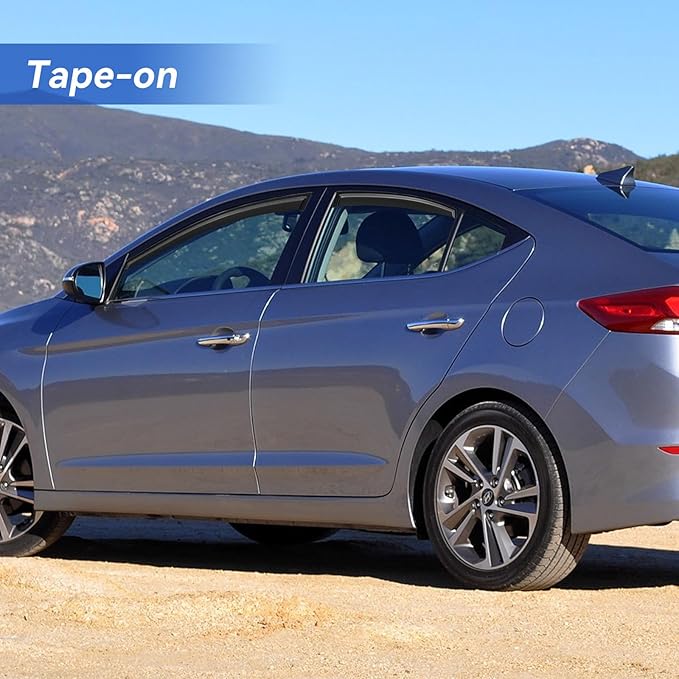 Window Visors Rain Guards for 2011-2016 Hyundai Elantra Sedan, Out-Channel - Image 3