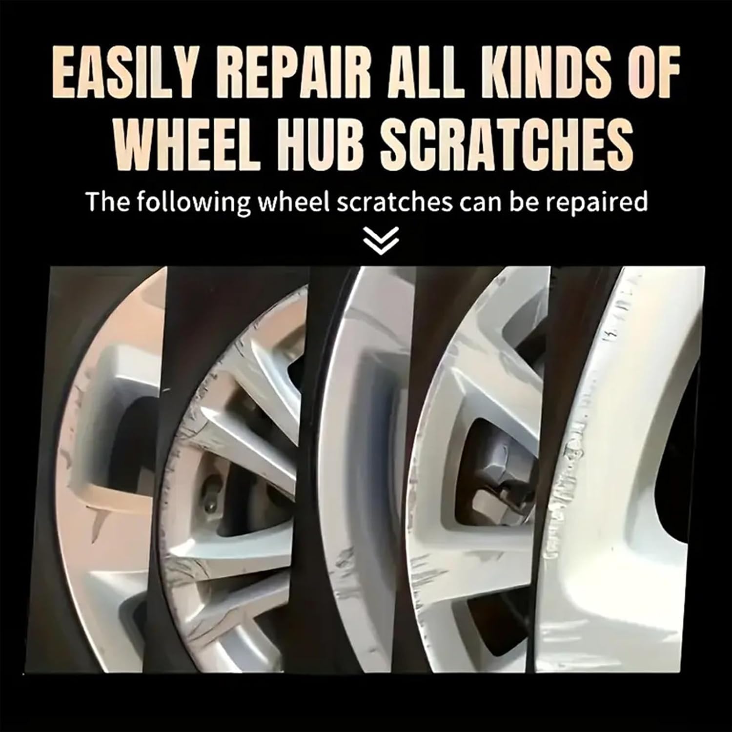 Wheel Rim Repair Kit - Scratch Wax and Metal Polishing Set for Chrome Surfaces | Ideal for Aluminum, Motorcycle, Boat, Truck, Car Door, Bumper, and Automotive Detailing Projects