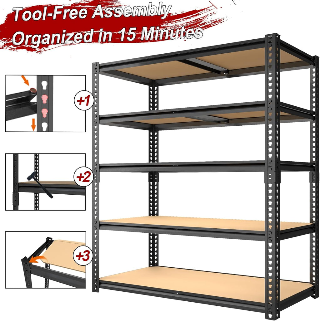 garage racks for storage，5-tier adjustable garage shelving storage, package contents