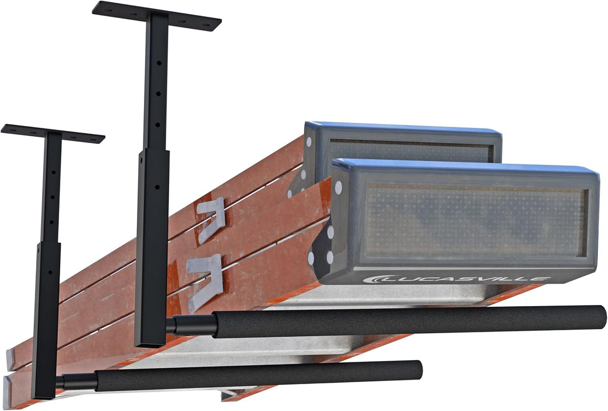 Adjustable Ladder Ceiling Rack, Kayak Overhead Garage Storage Rack, Garage