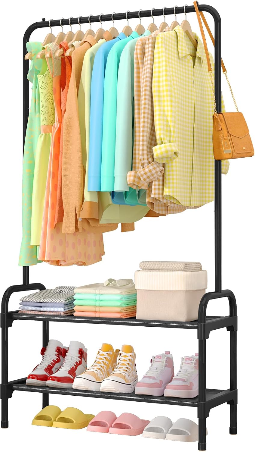 sakugi clothes rack 2-tier shoe organizer, metal, 29.3x12.5x59.6, main product view