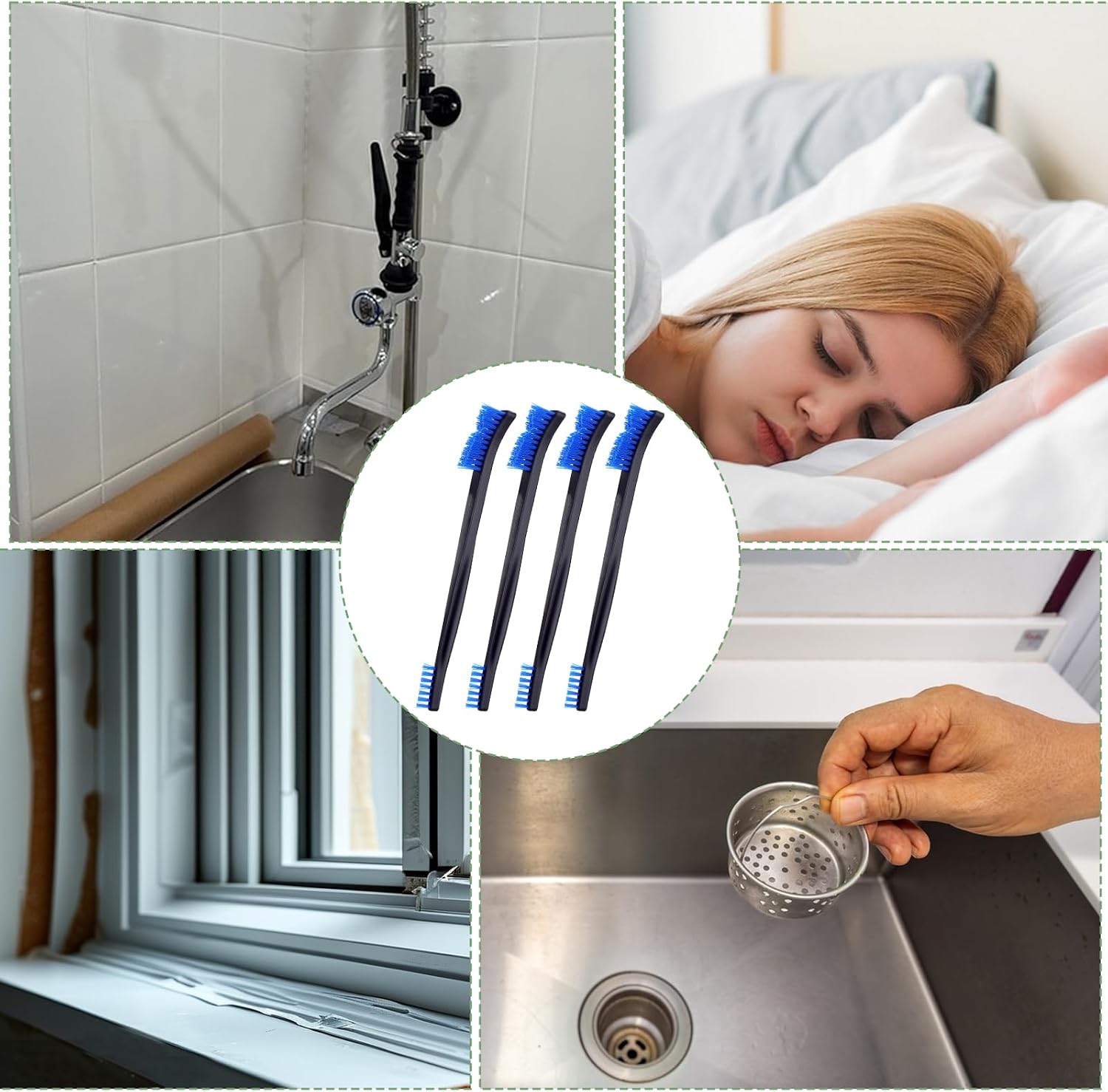 4 Pcs Small Cleaning Brush, Double-Ended Nylon Brush, Jewelry Cleaning Brushes for Detailed Cleanings of Jewelry, Cars, Kitchen, and Spaces
