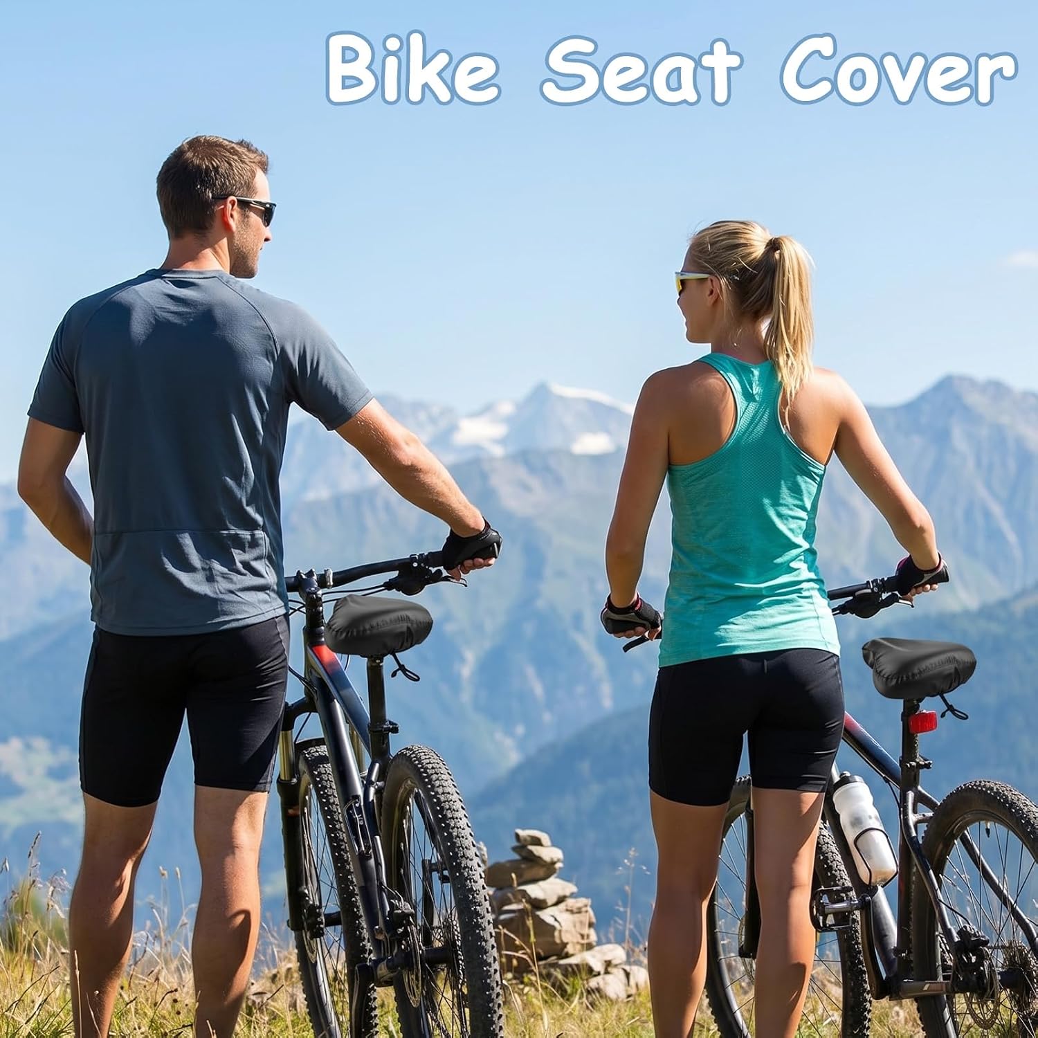 2 Pack Bike Seat Cover, Bicycle Saddle Cover | Heavy Duty Rain Covers for Indoor and Outdoor Cycling, Bicycle Seat Cover, Sun Dust Snow Protection