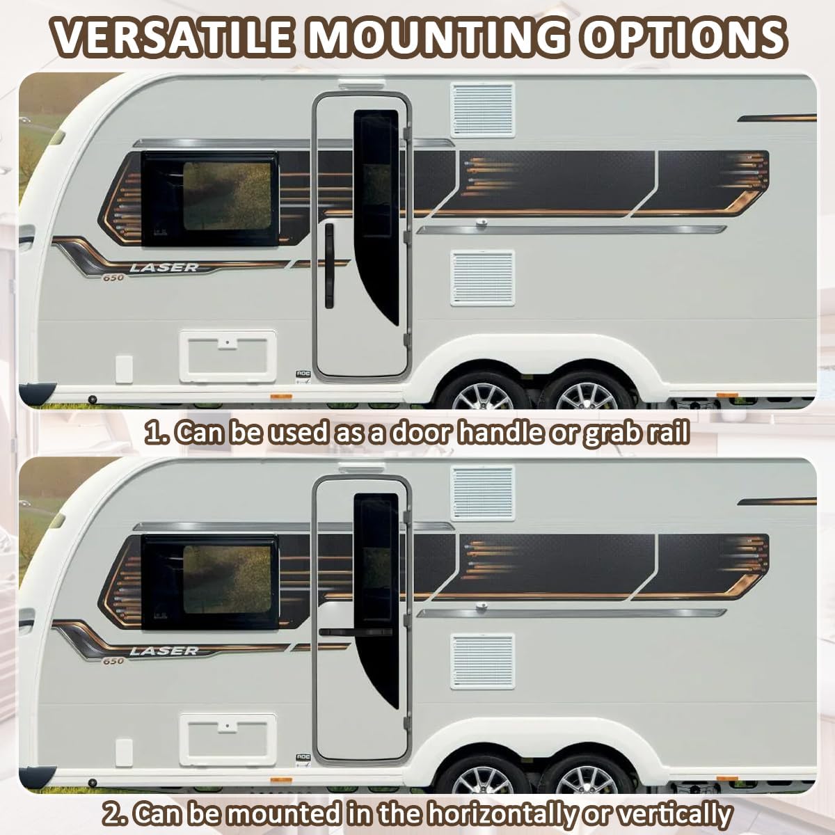 2Pcs RV Pull Handles White Plastic with Screws for Trailer Door Grab | 11 inch Door Handles, Door Inside Outside Use, Trailer, Motorhome, Trucks, Boat, All Weather