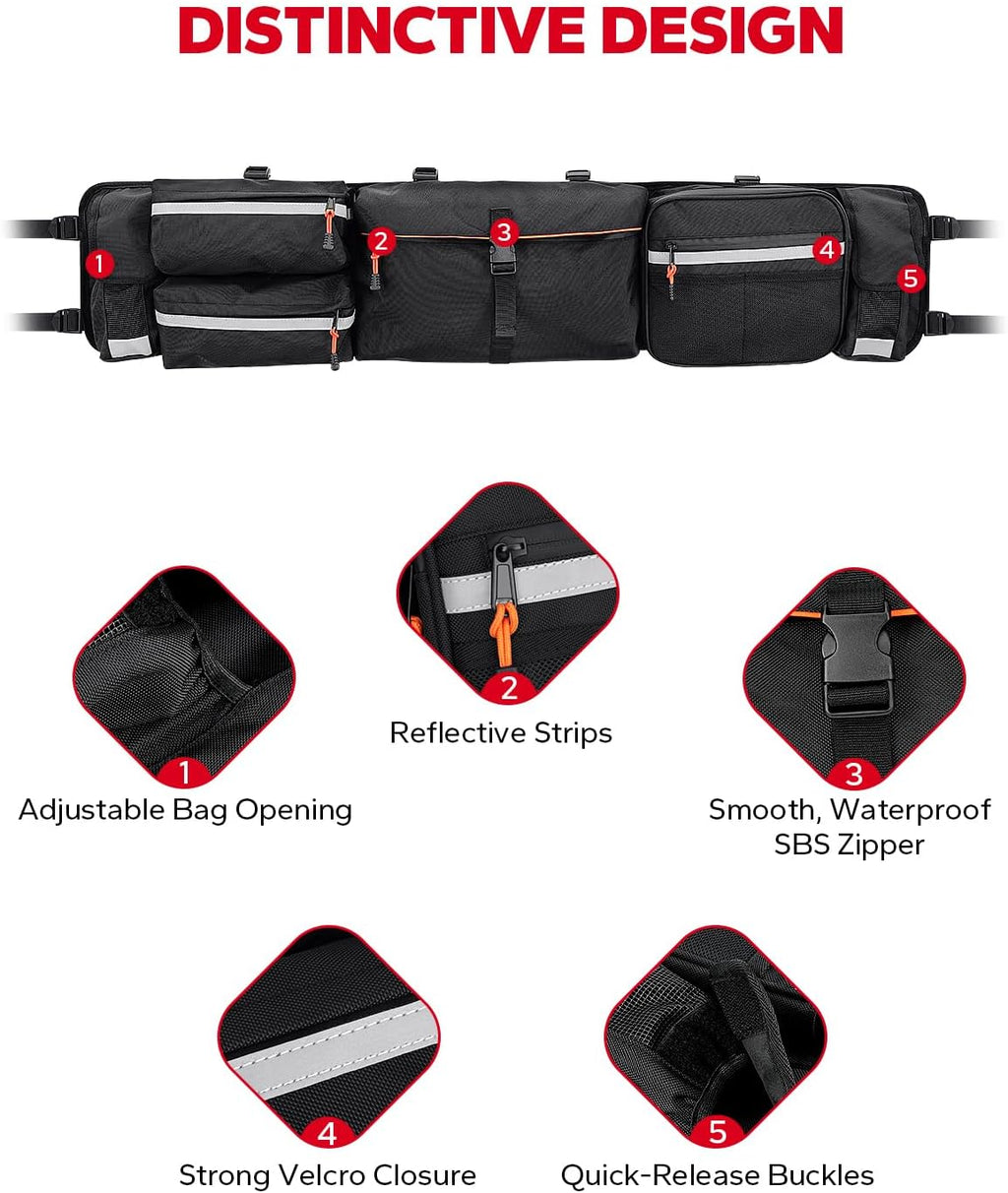 Amazicha UTV Roll Cage Organizer, Upgrade Cargo Rear Storage Bag