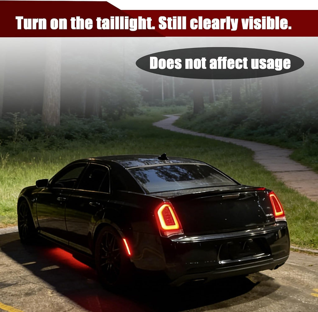 Tail Light Covers Guards Tint Fit For Chrysler 300 2015-2023 Accessories 300C/ 300S/ Touring/Limited/Base, Smoked Black Rear Light Protective Cover Guards Trim Set Exterior