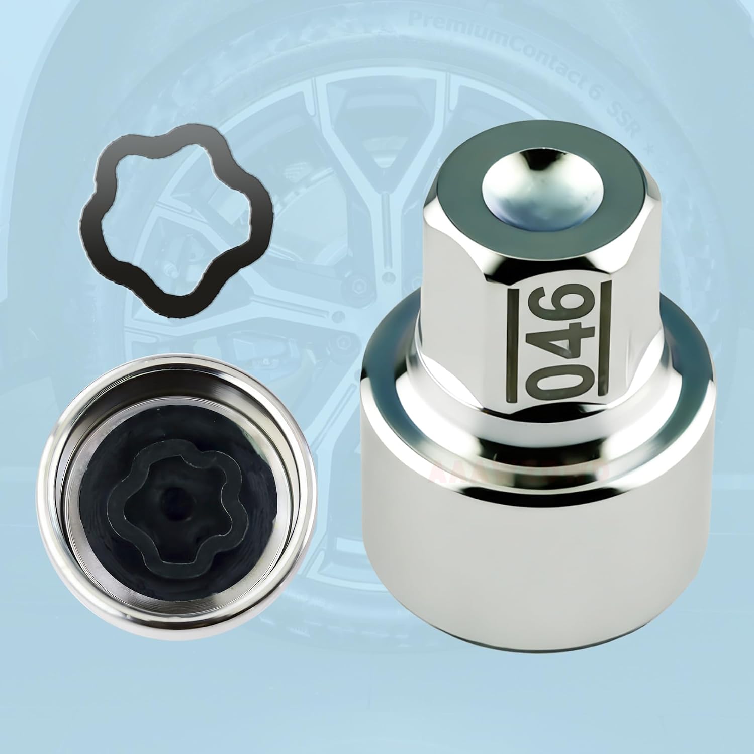 #046 Compatible with BMW 1 3 5 7 8 X2 X3 X5 X6 Wheel Lock Key Tire Lug Key | 046 Wheel Locking Nut Key Replacement
