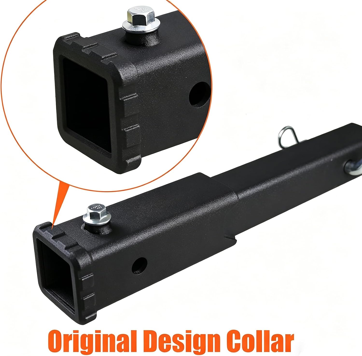 Trailer Hitch Extender 12 inch Extension, Fits 2 Inch Receiver | Matte Black Anti-Rattle Bolt Pin and Clip Included