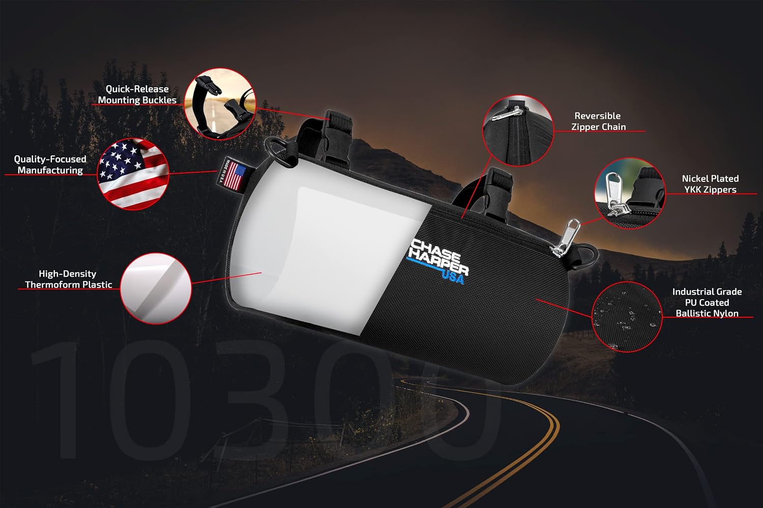 Chase Harper USA 10300 Black BC Barrel Bag - 3.5 Liters - Water-Resistant, Tear-Resistant, Industrial Grade Ballistic Nylon - Universal Fit