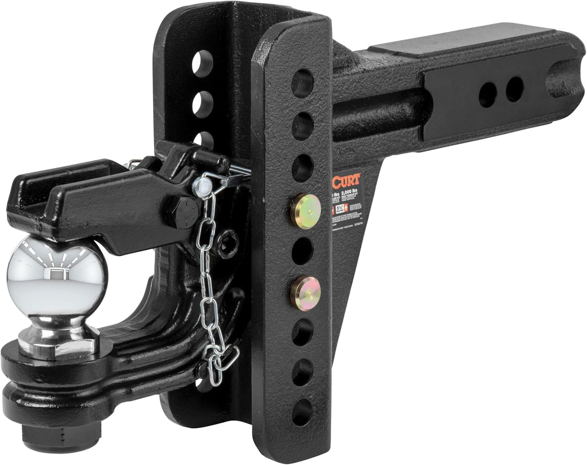 curt 45908 adjustable ball and pintle channel mount, main product view