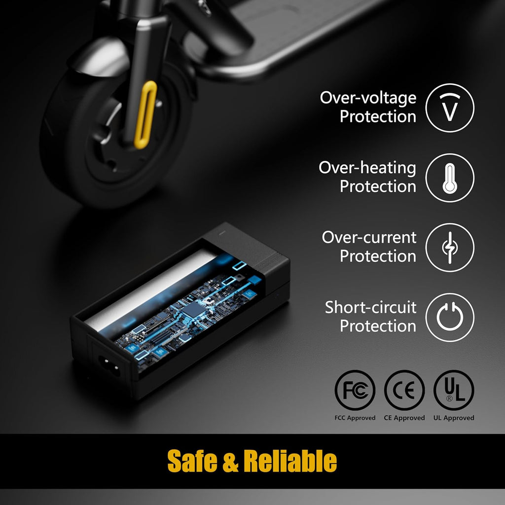 Carsty Hoverboard Charger 29.4V for Electric Scooter & Wheelchair | UL Certified Universal 3-in-1 fast charger for 29.4V devices. Compatible with hoverboards, scooters, wheelchairs.