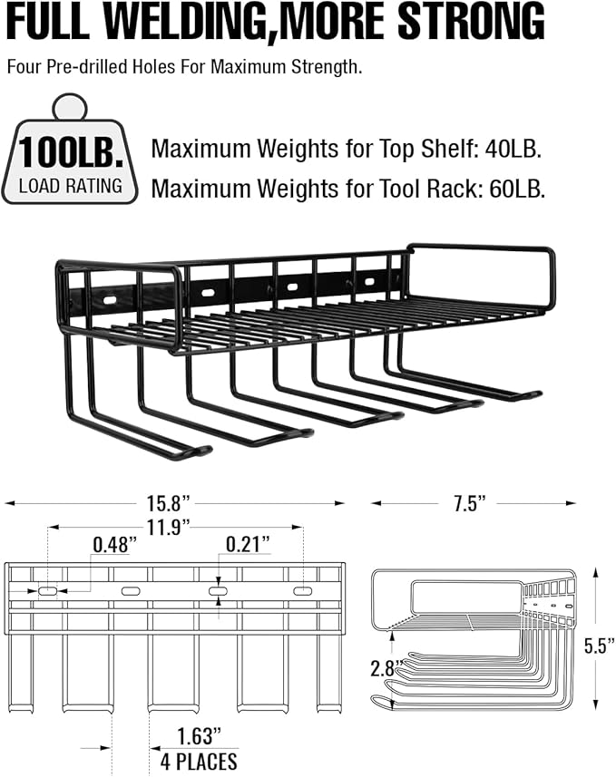 UNITEDPOWER Wall Mounted Power Tool Organizer Holder, Heavy Duty Utility - Image 3