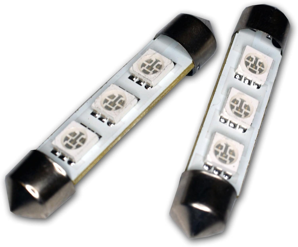 LEDTCL-42M-BS3 Trunk Cargo Light LED Light Bulbs Festoon 42mm, 3 SMD LED Blue 2-pc Set