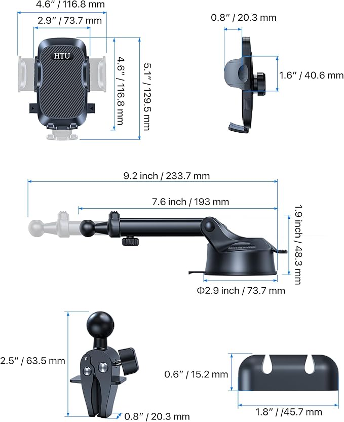HTU 2025 Upgraded Car Phone Holder 【Safety Certs & No Smell】 Cell Phone Holder - Image 9