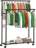 ekisemio double rods clothes rack with wheels load, main product view