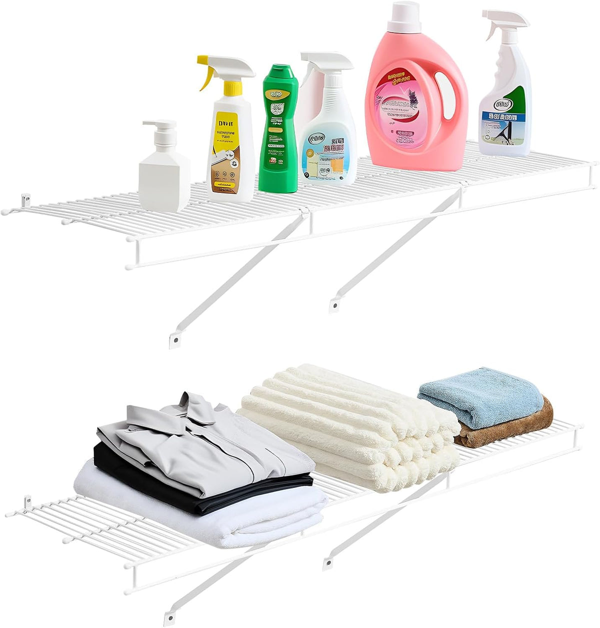 vevor wire shelf kit, 4 ft, set of shown in use