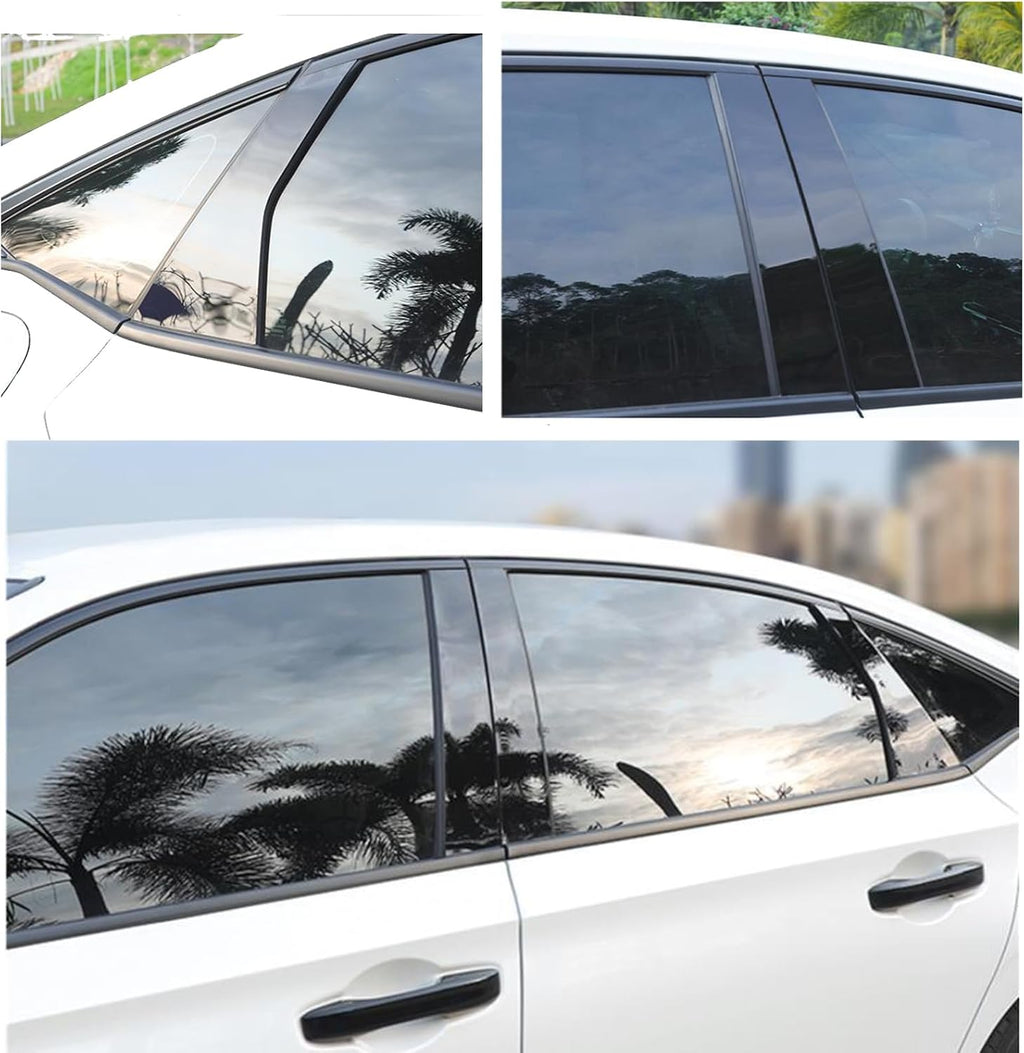 Door Window Pillar Accessories Fit for Genesis G80 2015 2016 2017 2018 2019 2020 2021 2022 Car Door Window Pillar B/C-Pillar Trim Anti-Scratch 6 pcs - Bright Black