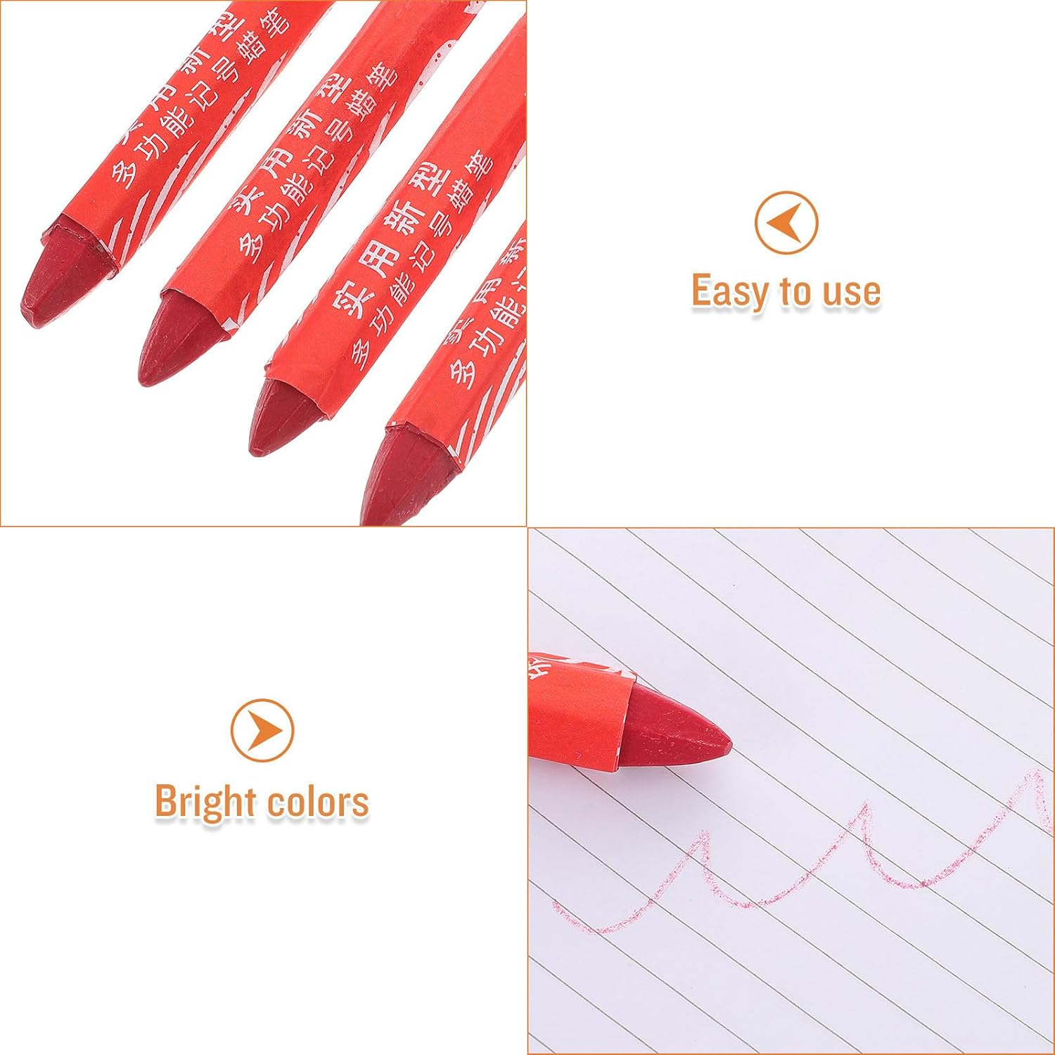 4pcs Waterproof Tire Marking Crayons Oil Resistant Tire Marker Pens for Visibility on Wood and Ceramics for Marking Repair Positions