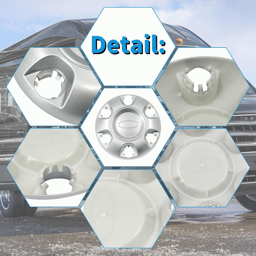 2Pcs Silver Hubcaps Fit for 2019-2026 Ford Transit 150 250 350 350HD 16" Wheel Center Cap Cover SRW & DRW Front Wheels Only (Not Rear Dual Wheels) Replaces KK4Z-1130-C KK4Z-1130-F (Silver)
