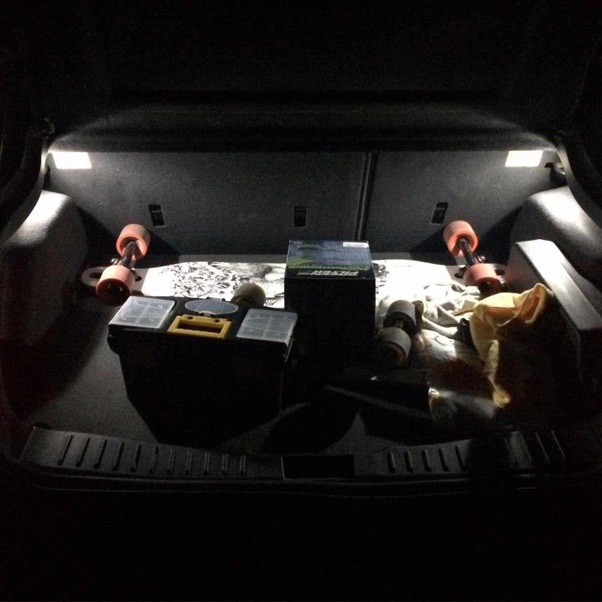 Alla Lighting 4x 194 168 LED Light Bulb 6000K White Super Bright 175 168 2825 W5W T10 Wedge 3014 SMD LED Replacement Bulbs CAN-BUS for Car Interior Map Dome Trunk License Parking Lights