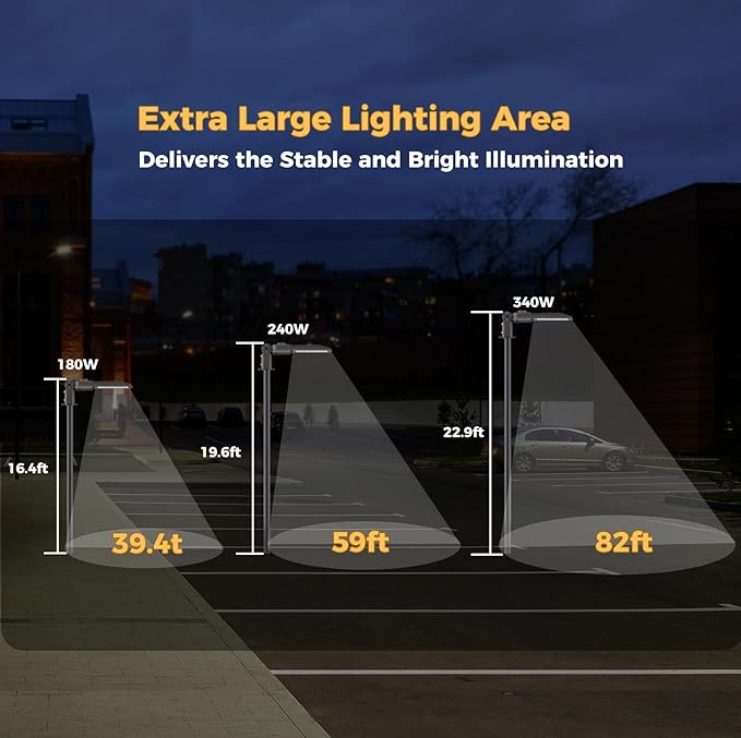 240W LED Parking Lot Lights Commercial Area Oudoor Lighting Dusk to Dawn LED - Image 6