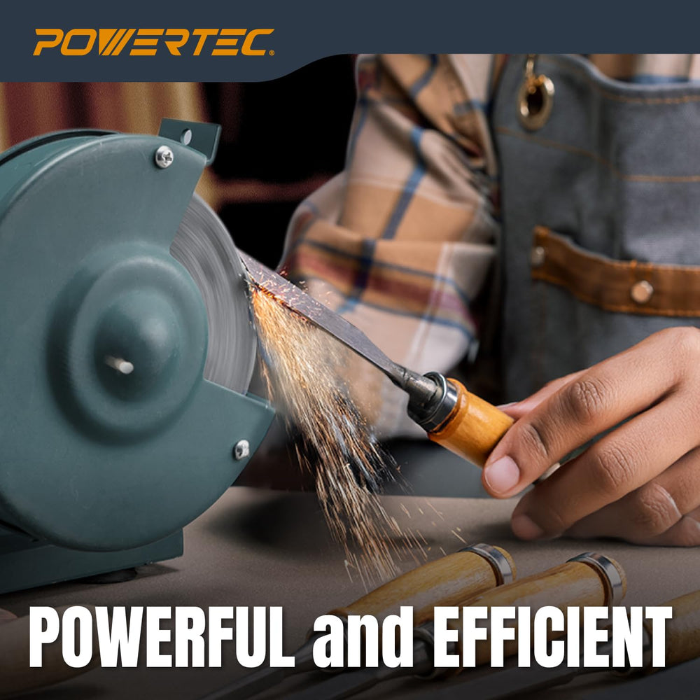 POWERTEC Bench Grinder Wheel, 6 Inch Grinding Wheel 100 Grit, Aluminum Oxide,...