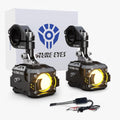 Future Eyes LED Motorcycle Fog Lights, 360° Adjustable Auxiliary Lights, Waterproof Off-Road Driving Light for Night Riding, Amber/White High & Low Beam, Compatible with Motorcycles, ATVs, and UTVs