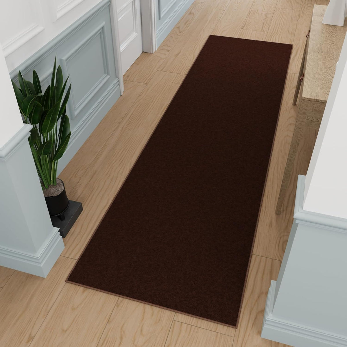 Ottomanson Hallway Runner Rug 2'7" x 9'10" Non Slip Solid Area Rugs Easy to