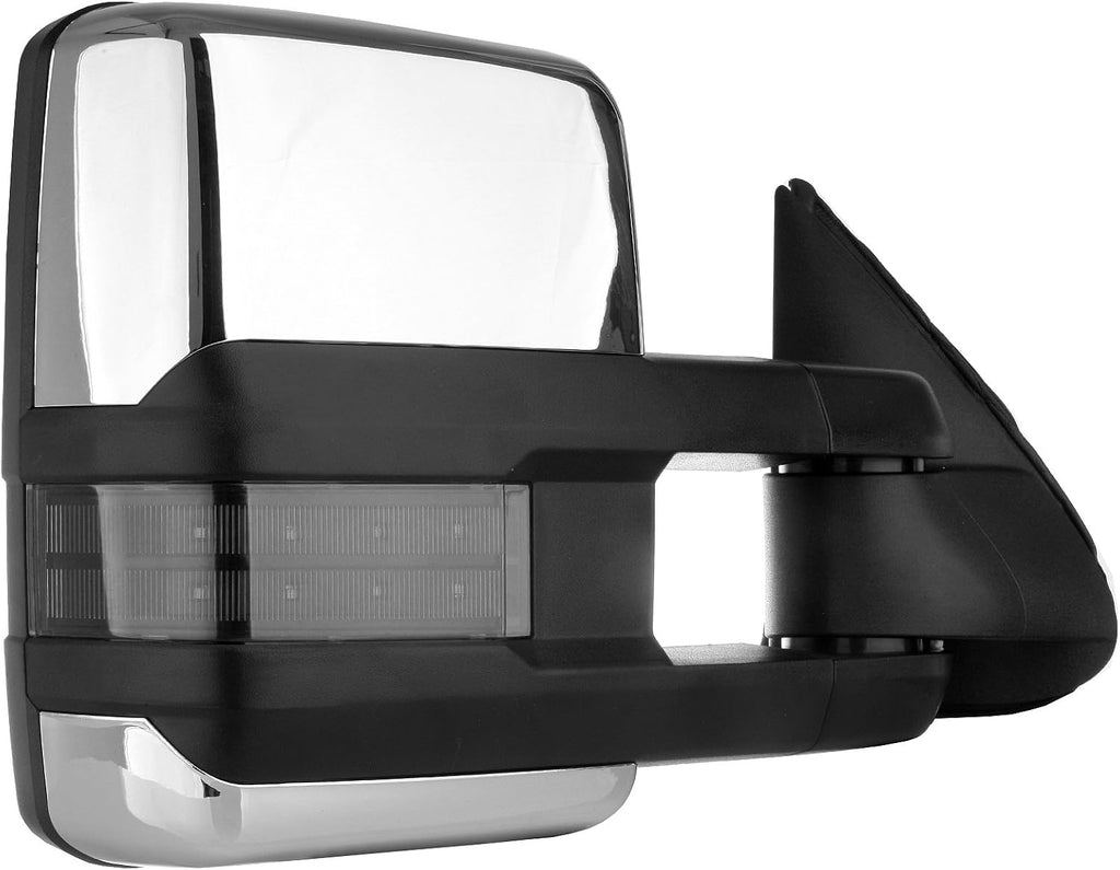 A Pair Heated Towing Mirrors Fits 2001-2002 for GMC Sierra 1500 HD/2500 HD/3500, Power Adjusted View Mirror with LED Turn Signal Light