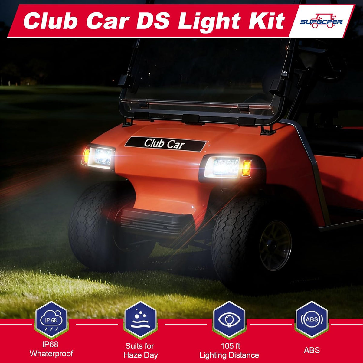 golf cart led light kit for club car shown in use