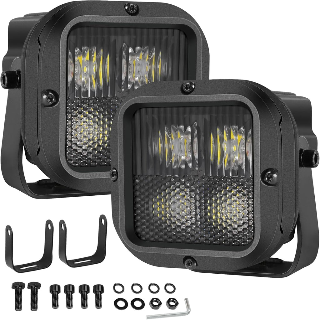 X-Series 3'' CREE LED Pod Lights Cube 2Pcs for Truck Jeep UTV Motorcycle | Driving Combo Beam, CREE XTE LEDs, Reverse Backup Hitch LED Lights, IP68 Waterproof, Aluminum, 12-24V, 3-Year Warranty
