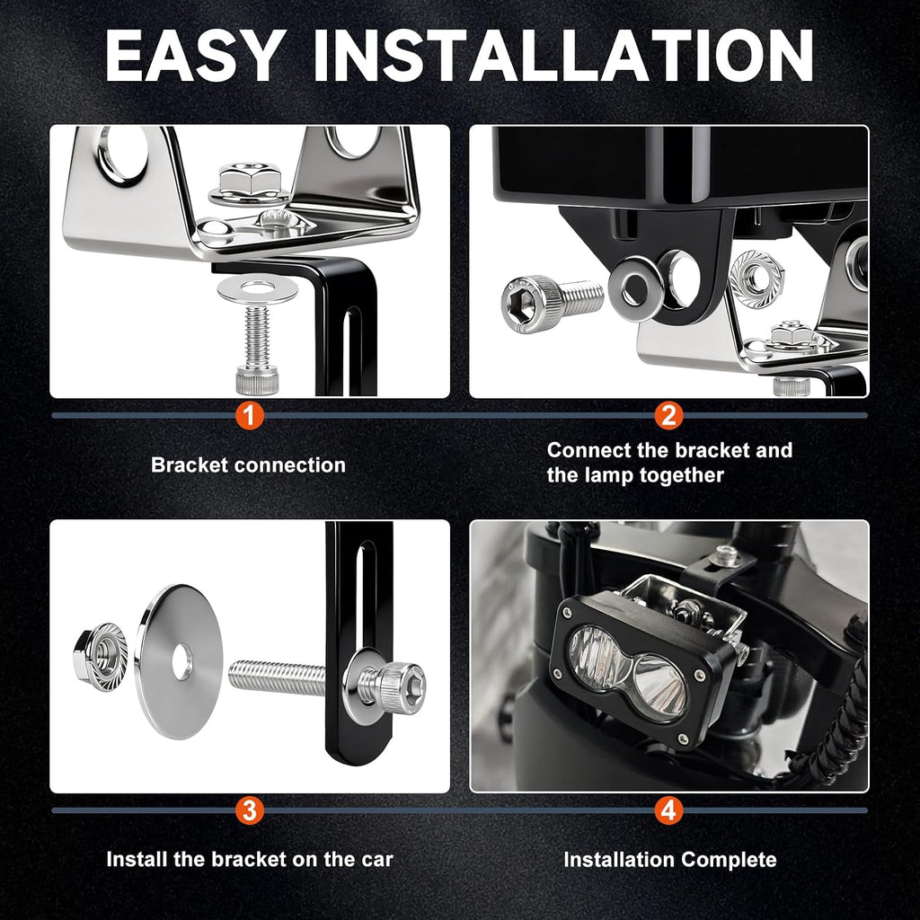 LED Headlight Upgrade Kit Waterproof 3 Pin for Ridstar Q20/Q20 Lite/Q20 Pro with Mount Bracket Front Light Plug and Play Headlight 20W 6000-6500K High Beam Light (White)